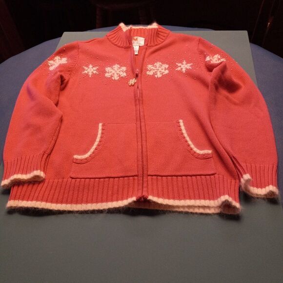 Quacker Factory Pink Snowflake Sweater Ugly Christmas Sweater Cottagecore - Picture 1 of 7